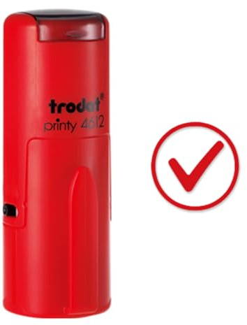 Timbrino autoinchiostrante ✓ 12x12mm rosso chiaro pratico per insegnanti ufficio check-in, timbro personalizzato, embosser per libri personalizzato
