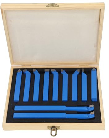 11 piezas de herramientas de torno de 12 * 12 mm Juego de herramientas de torneado de corte de fresado de soldadura con punta de carburo Alta dureza Durable de larga duración para