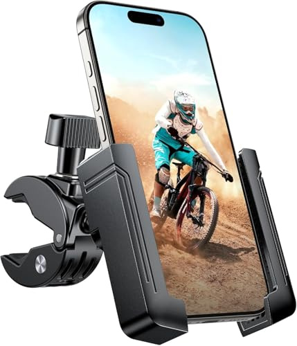 miracase Bike Phone Holder:【Unblock Camera】 Universal Motorbike Phone Mount Accessories,Fit for iPhone 12-17 Series,Samsung and All Mobile Phones,Black
