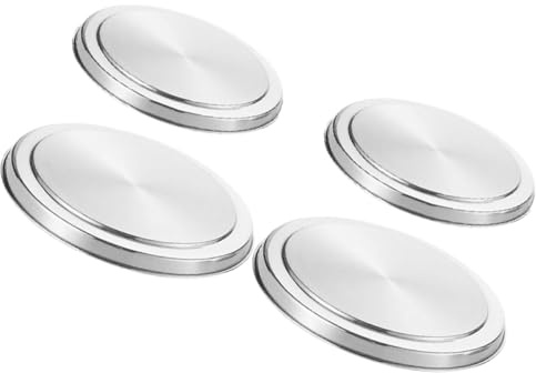 Alipis Couvercles Ronds et Design Moderne Argenté en Acier Inoxydable Lot de 4 Protection Facile à Entretenir pour Brûleurs de Cuisinière à Gaz et Électrique Cuisine