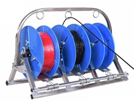 Foldable Cable Reel Holder Dispenser for Electric and Industrial Organization