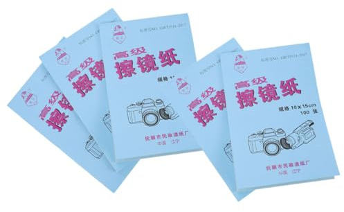 ibasenice Lens Cleaning Tissues for Phone and Camera Lenses 5 Books Pack Dry Paper Wipes with Residue-Free Cleaning Safe for Types of Lenses Suitable for Maintenance