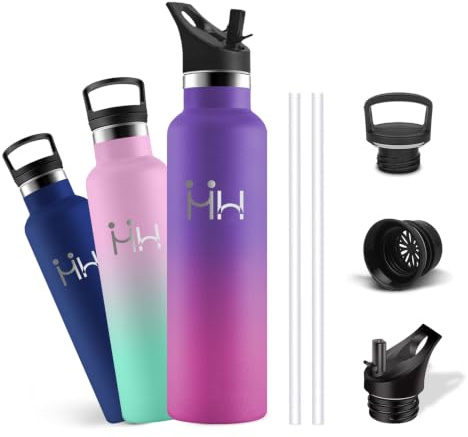 Botella Agua Acero Inoxidable, 750ml Botella Termica, Cantimplora sin BPA, Aislamiento al Vacío, A Prueba de Fugas, Mantiene 24H Frio/12H Calor, Cantimplora para Hogar, Oficina, Pilates