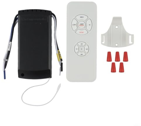 Torchlit Set di telecomando per ventilatore da soffitto, include ricevitore e dimmer, funzione timer, tensione ampia 90-265 V, semplice (110 V)