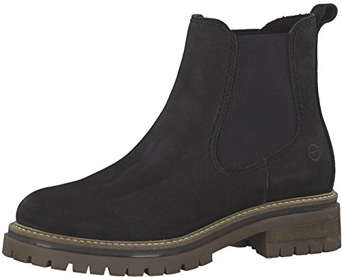 Tamaris Chelsea Boots 25474–21 Bottines pour femme, talons hauts 3,5 cm - Noir - Noir , 39 EU