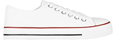 KRISP® Womens High Low Top Canvas Trainers Lace Up Sneaker Flat Shoes