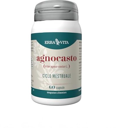 ERBA VITA Integratore Alimentare Agnocasto, 60 Capsule, utile per contrastare i Disturbi del Ciclo mestruale e Mestruazioni