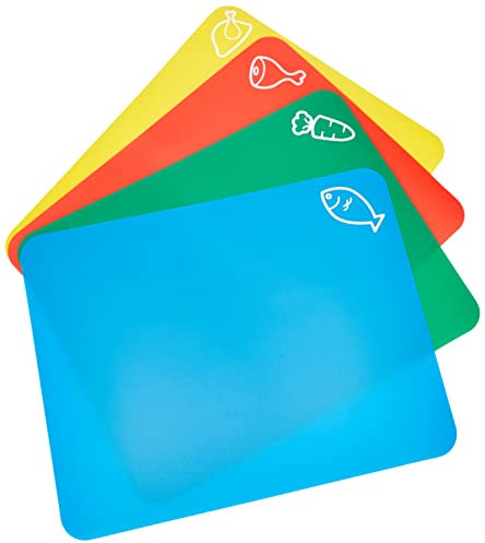 Chef Aid 4 Flexible Colour Coded Chopping Mats,Assorted,35cm x 30cm