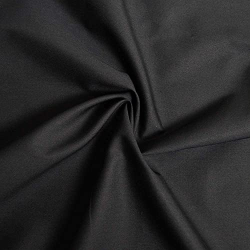 designers-factory Poplin tyg av 100 % bomull (svart, 3 m x 1 m46)