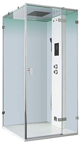 Dampfdusche AWT LD106F15 weiß glänzend 100x100 rechts