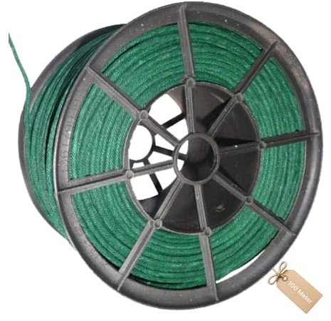 Vama Zündschnur für Feuerwerk & Feuerwerkskörper, langsam brennend – 100m Rolle grüne Visco Anzündlitze 2,0 mm, 90-100 Sek./Meter – Knallschnur für Anzünder & Fernzünder