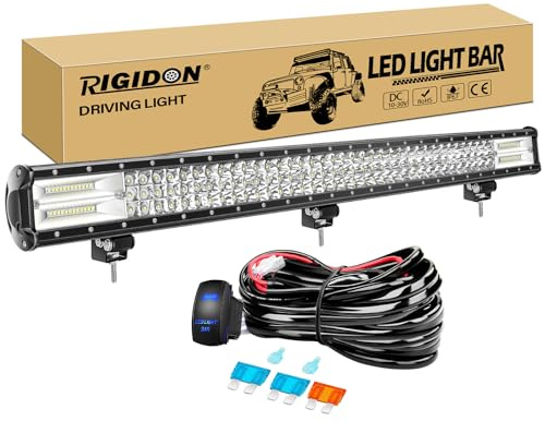 RIGIDON 40 Zoll 102cm 540W led lichtleiste 4x4 kfz mit 12v kabelbaum kit | 6000K, wasserdichte, offroad beleuchtung bar, light bar, arbeitsleuchte, für LKW auto Pickup fahrzeuge lastwagen wohnwagen