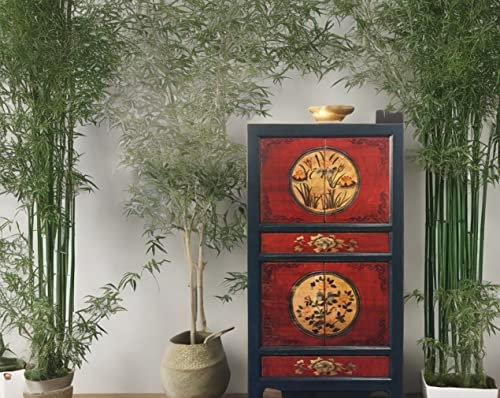 OPIUM OUTLET Vintage bröllopsskåp röd-svart byrå orientalisk skåp asiatiska sovrum vardagsrum