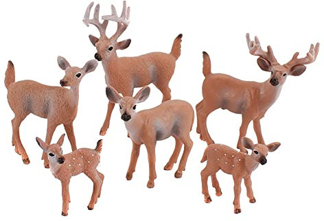 Educational Forest Animals Figures Toys Set For Boys Girls Children Christmas Reindeer Realistic Virginia Deer Model Action Wild Animal Learning Party Favors Forest Farm Toys