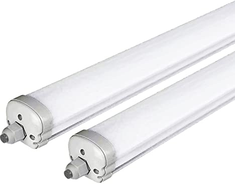 ZONE LED SET - LED Feuchtraumleuchte, 120cm, 36W, 4320 Lumen, Neutralweiß 4000K, IP65, LED Röhrenlampe, Kellerleuchte, Nassraumleuchte, Feuchtraum Deckenleuchte, (2-er Pack)