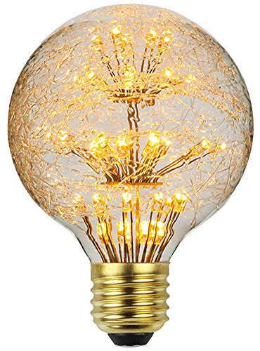 TIANFAN LED Glühbirne Vintage Glühbirne RGB Glühbirne Fiberglas Feuerwerk Glühbirne Deko Warmes Licht E27 220/240V E27 (G80)