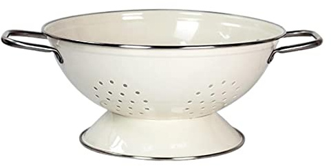 rockible Ciotola per Frutta con Rivestimento smaltato Scolapasta per Bacche Colino per Verdure Piatto Decorativo Ciotola da Portata Cestini per Alimenti per, Bianco