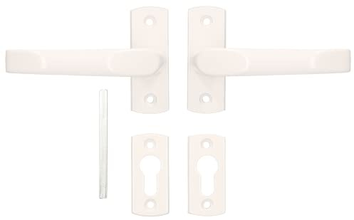 KOTARBAU® Drückerpaar 125 mm mit Rosetten und Vierkant für Profilzylinder Weiß