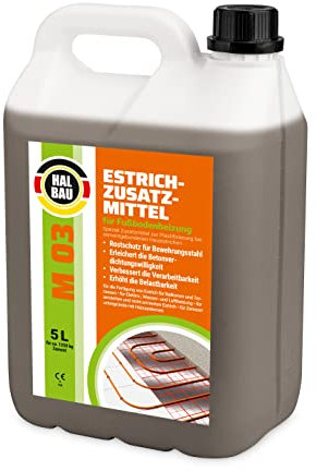 Estrichzusatzmittel 5L für Fußbodenheizung Heizestrichen Beton Plastifizierer Heizsysteme M03
