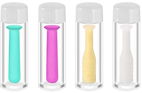 iTGOOS 4 Pieces Silicone Contact Lens Inserter, Daily Contact Remover Hard Lenses Remover Soft Contact Lens Remover, Portable Travel Lens Remover for Daily & Outdoor