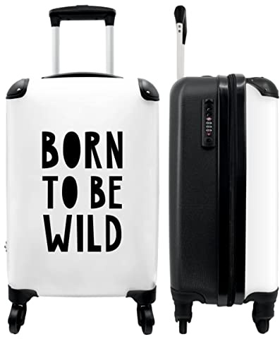 NoBoringSuitcases© maletas de viaje, equipaje de Mano, maleta niño | 55x35x20 cm - Se ajusta al tamaño de la maleta de cabina 55x40x20 - Cita - Nacidos para ser salvajes - Niños