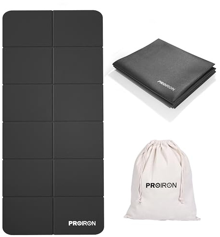 PROIRON Tappetino Fitness Pieghevole, Antiscivolo Yoga Mat, Tappetino Yoga da Viaggio, Impermeabile Tappeto per Palestra in Casa, Tappetino Allenamento per Pilates, Ginnastica