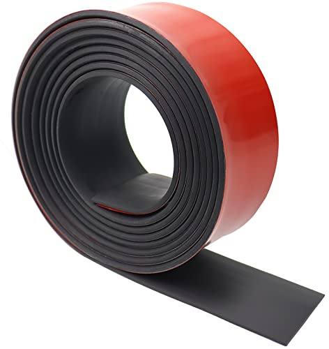 Bande en Caoutchouc Auto-adhésive -50 mm (l) x 3 mm (S) x 3 m (L) - Plaque en Caoutchouc néoprène - Profilé en Caoutchouc Solide pour Joints d'étanchéité - Couverture DIY Anti-Vibration