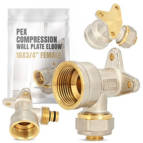 Curva PEX con piastra a parete 16x3/4 IG Riscaldamento ad acqua Raccordo a compressione con filettatura a vite Piatto a parete Gomito Tubazione Connettore Raccordo per sistemi di riscaldamento