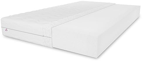 Schaummatratze Selekt 200X200 cm, Doppelseitige-Matratze Härtegrad H3, Höhe ca. 20 cm, Farbe: Weiß, inkl. Bezug