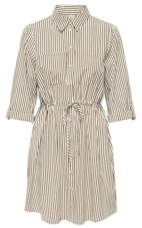 ONLY Onlsarah Ls Shirt klänning WVN blusklänning, Vit, S