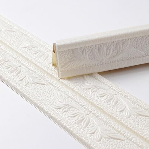 FACAIIO Mehrzweck-Sockelleisten-Aufkleber, wasserdicht, 3D-Fliesen, DIY-Dekoration, langlebige Zierleiste (weiß), 1232878860