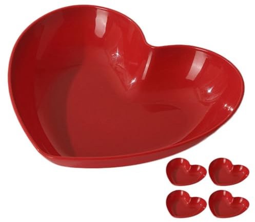 Luxshiny 5pcs Reusable Heart-Shaped Snack Plate for Fruits Desserts and Appetizers Elegant Serving Dish for Parties and Gatherings