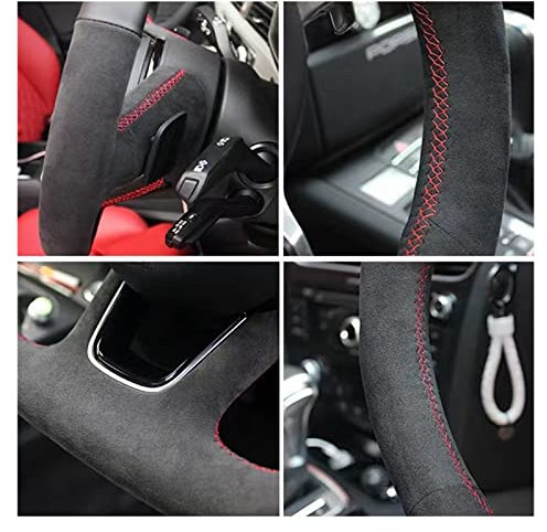 Lenkradbezug Auto Für Golf 7 Für GTI Für Golf R Auto Lenkrad Abdeckung Hand Nähen Geflecht Lenkradabdeckung (Farbe : Stil 1)