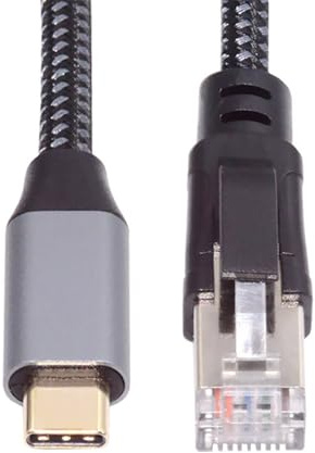 NFHK USB-C to Ethernet Cable USB Type-C to RJ45 Male Cord Directly Connected 1000Mbps Gigabit LAN Network Compatible with Thunderbolt3