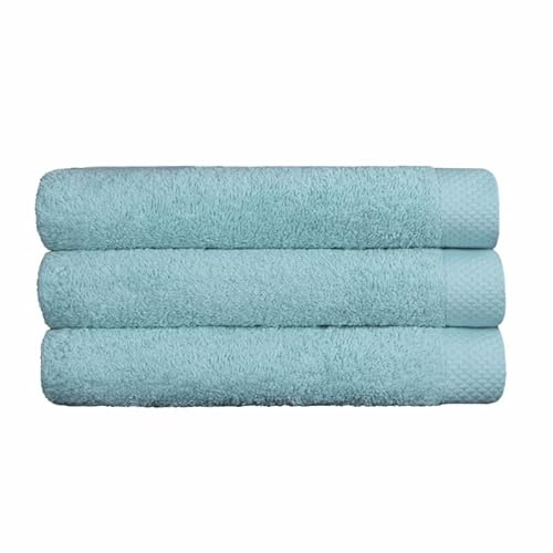 BLANCO NUMERO UNO Toalla de Baño Pure Lasa Internacional 585 gr/m² - Extra Suave y Absorbente para una Experiencia Superior (Turquesa, Lavabo 50x100 cm)
