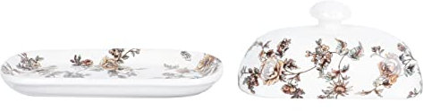 OKUMEYR Burriera Ermetica Vassoio Portaoggetti in Ceramica Squisito Piatto Per Alimenti Vassoio Per Piatto Per Servire Alimenti Lavabile in Lavastoviglie Per Una Facile Pulizia.