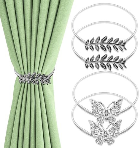 DKDDSSS 4 Piezas Abrazaderas Cortinas, Moderno Estilo Sujeta Cortinas con Iman, Correas de Imán para Cortina, para la Decoración de Cortinas