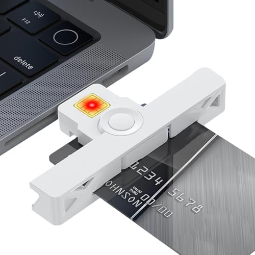 Lector CAC USB C | Lector de tarjetas CAC de acceso común | Lector CAC portátil USB C para tarjetas con chip CAC, salud, identificación gubernamental, banco IC, tarjeta de crédito