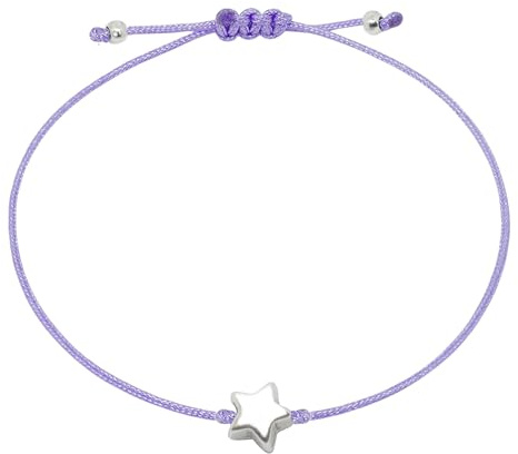 Selfmade Jewelry Armband Damen Silber Stern Handgemachtes Armkettchen mit Sternchen Größenverstellbar Inkl. Geschenk-Verpackung