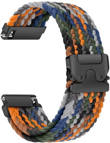Braided 22mm Watch Strap for Garmin Venu 2 3/Forerunner 255/Forerunner 265/Vivoactive 4 Men/Women,Nylon Sport Band for Samsung Galaxy Watch 3 45mm/Galaxy 46mm/Gear S3 Frontier/Huawei GT4/GT3/GT2 46mm