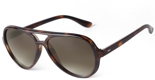 LOJUDI Solglasögon herr dam retro pilotglasögon – 70-talet vintage pilotglasögon glasögon för UV 400 skydd solglasögon, Leopard/grå, Einheitsgröße