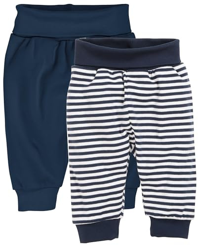 Playshoes Baby pumpbyxor joggingbyxor 2-pack, Ringel Uni Marine, 44