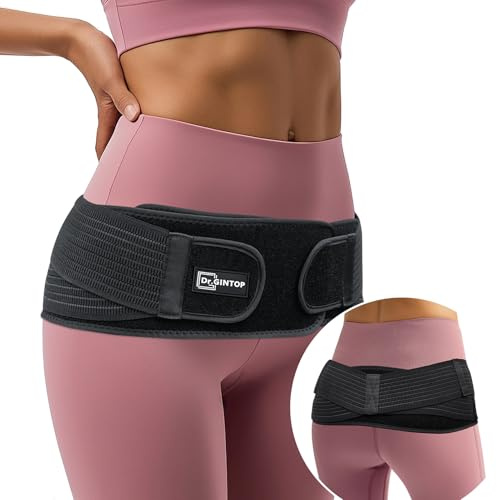 DR. GINTOP SI Belt Sacroiliac Belt Hip Brace for Women Men Lower Back Brace | Lower Back Support, Sciatica Pain Relief Brace, SI Joint Belt Relief for Sciatic Nerve, Pelvic, Sacral, GTPS, Trochanter Pain