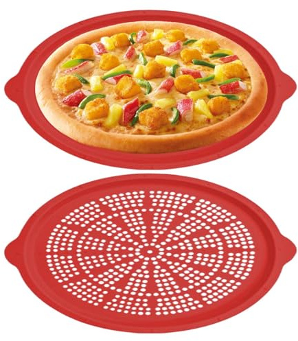 Piatti per pizza, in silicone, antiaderenti, per forno, lavabili in lavastoviglie, per casa, ristoranti, barbecue all'aperto, picnic