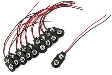 SHINEOFI Connettore Batteria 9v con Cavo 10cm, Plastica e Metallo, Facile da Installare, 50 Pezzi per Dispositivi Elettronici e Progetti di Ricerca