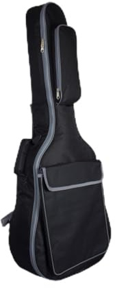 EXQUIMEUBLE Akustikgitarrentasche 41 Zoll Gepolsterte Gitarren Hülle mit Doppelriemen Rucksack Schwarz Musikinstrumentenschutz