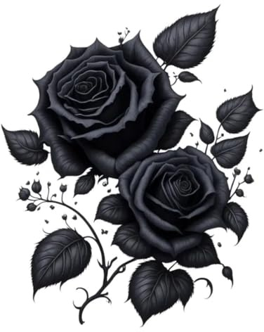Lot de 2 autocollants de voiture gothique noir rose fleur 11 x 14 cm, imperméable, esthétique, adapté pour voiture, ordinateur portable, mur, fenêtre, voyage vinyle extra durable | # DS10