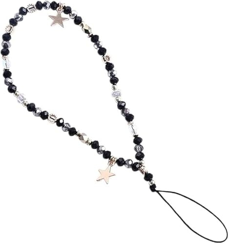 Cawhui Five-Pointed Star Pendant Beaded Strap - Cute Mobile Phone Strap Detachable Lanyard, Decor and Cell Phone Charms