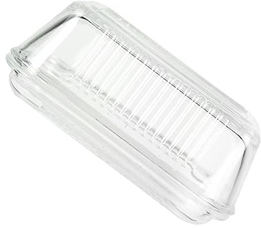 TOGEVAL Plat à Fromage En Verre Transparent 17x11x7,8 Cm, Contenant à Beurre En Verre, Serveur De Beurre Fonctionnel, Cuisine Et Repas Familiaux