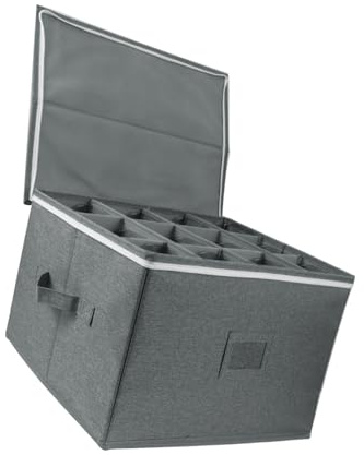 Caja plegable de carcasa dura para copas de champán rojas y blancas, soporte para copas de vino con compartimentos organizados, solución de almacenamiento de cristalería de boda